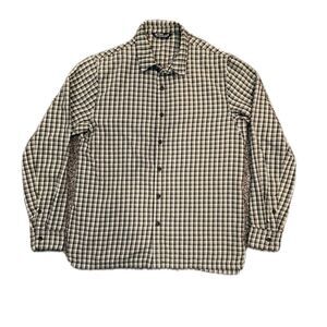 ARC'TERYX Shirt Mens L Green CheckCambrion Button Up Long Sleeve Hiking